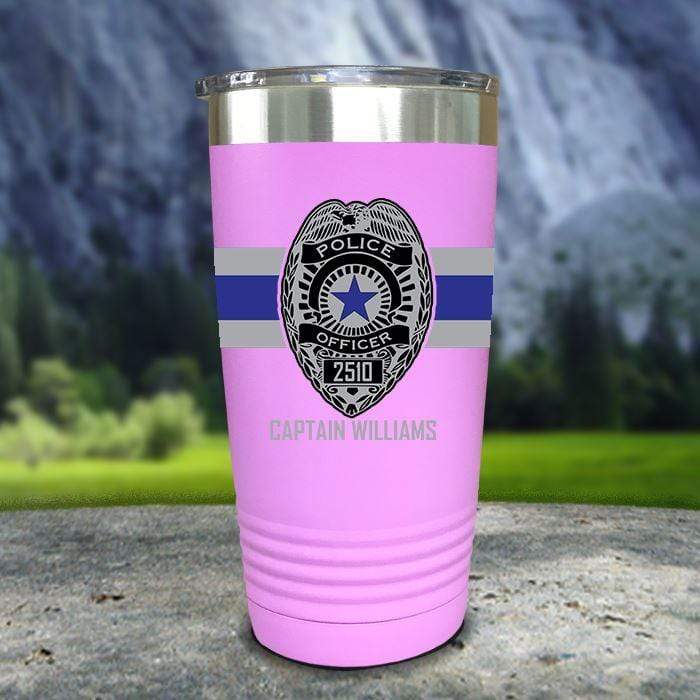 Personalized Police FULL Wrap Color Printed Tumblers Tumbler ZLAZER 20oz Tumbler Lavender 