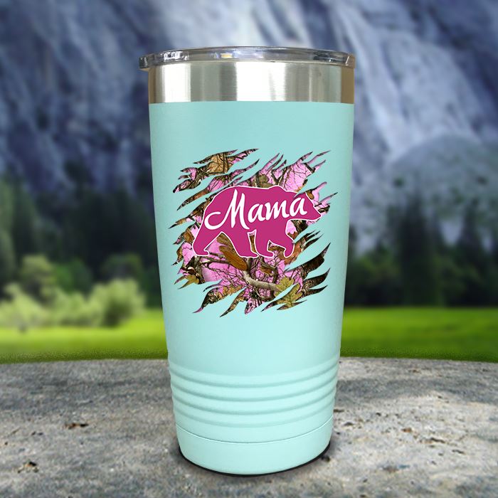 Papa And Mama Bear Camo Ripped Color Printed Tumblers