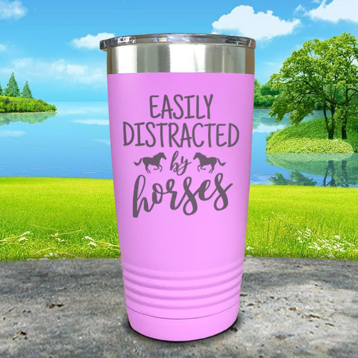 Easily Distracted By Horses Engraved Tumbler