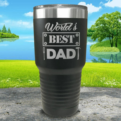 World's Best Dad Engraved Tumbler Tumbler ZLAZER 30oz Tumbler Black 