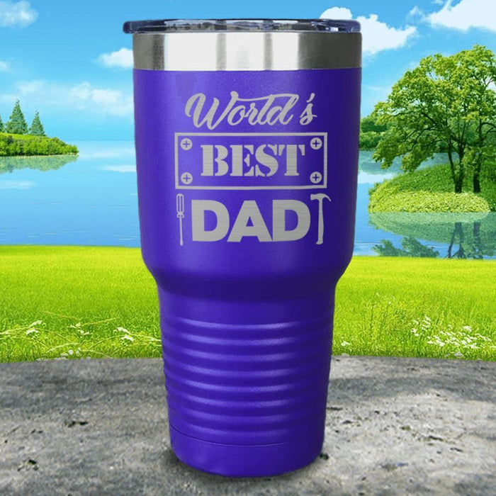 World's Best Dad Engraved Tumbler Tumbler ZLAZER 30oz Tumbler Royal Purple 