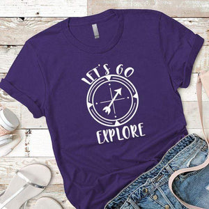 Let's Go Explore 2 Premium Tees T-Shirts CustomCat Purple Rush/ X-Small 