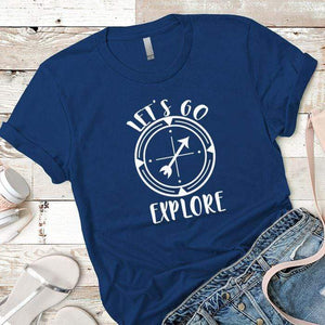 Let's Go Explore 2 Premium Tees T-Shirts CustomCat Royal X-Small 