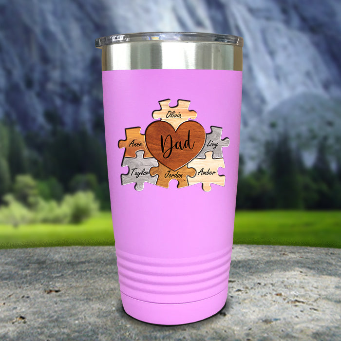 Mom And Dad Puzzle Personalized Color Printed Tumblers