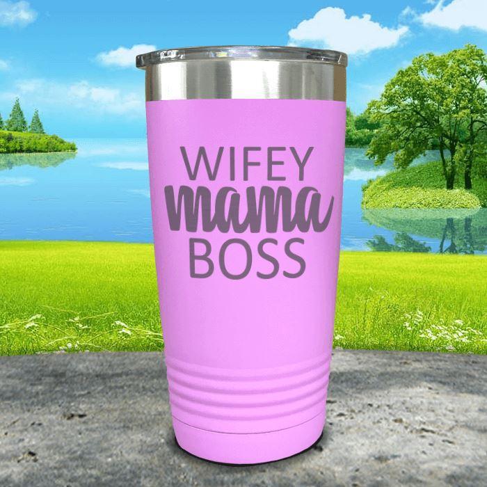 Wifey Mama Boss Engraved Tumblers Tumbler ZLAZER 20oz Tumbler Lavender 