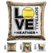 Personalized LOVE Softball Magic Sequin Pillow Pillow GLAM Gold Black 