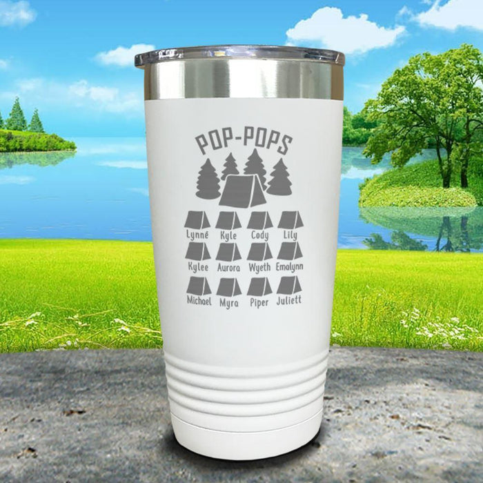 Camping (CUSTOM) Engraved Tumbler Tumbler ZLAZER 20oz Tumbler White 