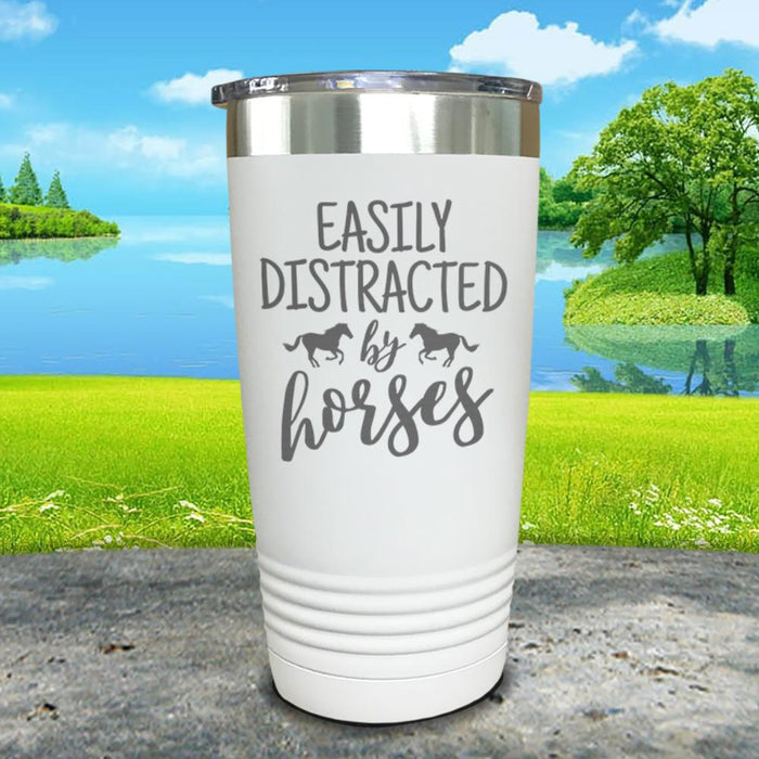 Easily Distracted By Horses Engraved Tumbler