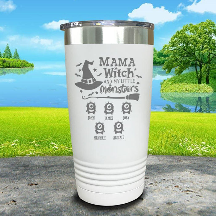 Mama Witch (CUSTOM) With Child's Name Engraved Tumbler Tumbler ZLAZER 20oz Tumbler White 