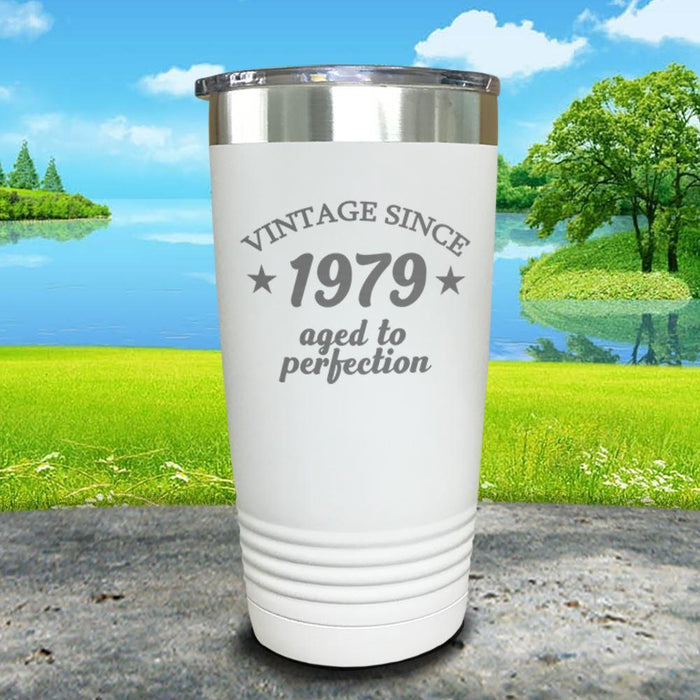 Aged To Perfection (CUSTOM) Engraved Tumbler Tumbler ZLAZER 20oz Tumbler White 