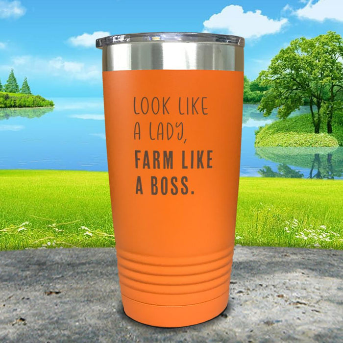 Look Like A Lady Farm Like A Boss Engraved Tumbler