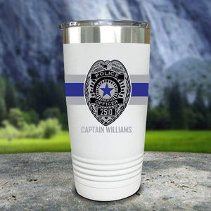 Personalized Police FULL Wrap Color Printed Tumblers Tumbler Nocturnal Coatings 20oz Tumbler White 