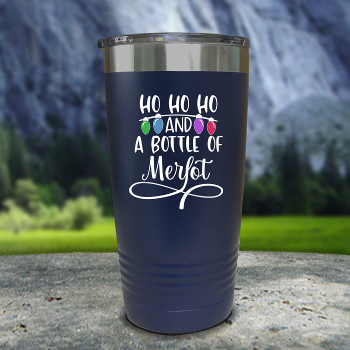 Ho Ho Ho And A Bottle Of Merlot Color Printed Tumblers