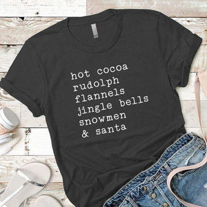 Hot Cocoa Rudolp Flannels Premium Tees T-Shirts CustomCat Heavy Metal X-Small 