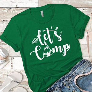 Lets Camp Premium Tees T-Shirts CustomCat Kelly Green X-Small 