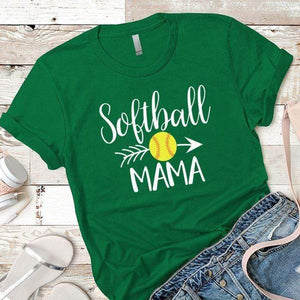 Softball Mama Premium Tees T-Shirts CustomCat Kelly Green X-Small 