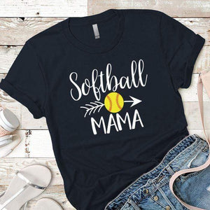Softball Mama Premium Tees T-Shirts CustomCat Midnight Navy X-Small 