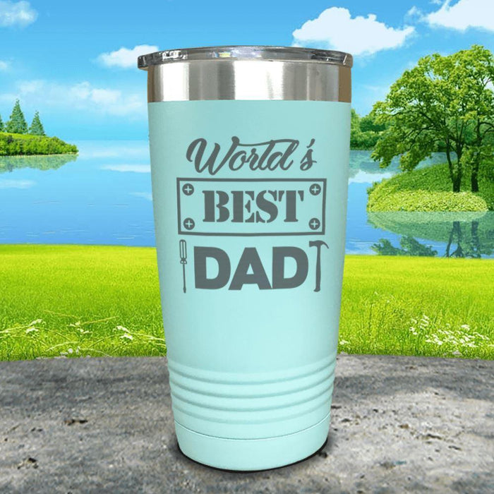 World's Best Dad Engraved Tumbler Tumbler ZLAZER 20oz Tumbler Mint 