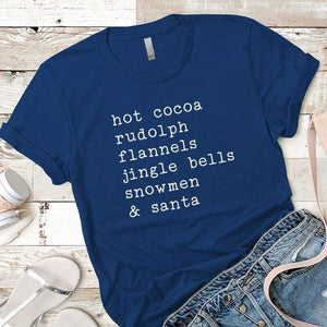 Hot Cocoa Rudolp Flannels Premium Tees T-Shirts CustomCat Royal X-Small 