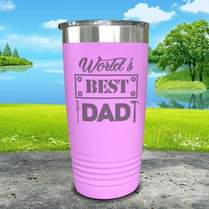 World's Best Dad Engraved Tumbler Tumbler ZLAZER 20oz Tumbler Lavender 