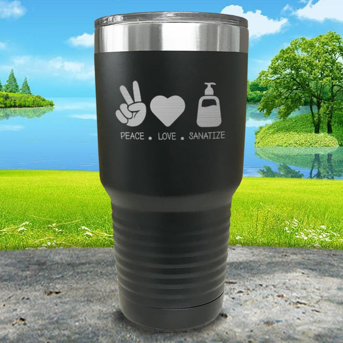 Peace Love Sanitized Engraved Tumbler