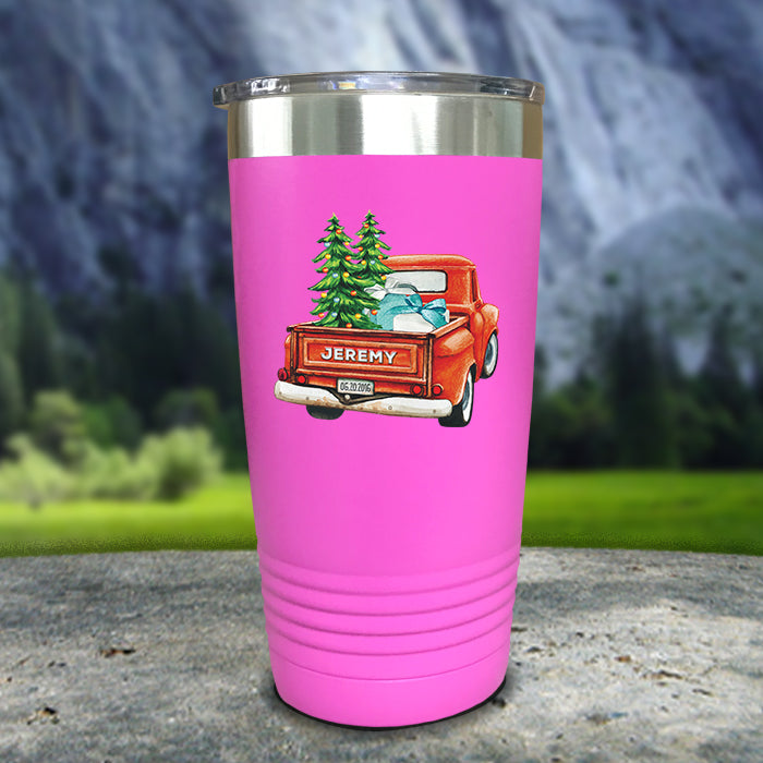 Christmas Truck Personalized Color Printed Tumblers