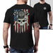 Firefighter American Flag Skull Premium Tee T-Shirts CustomCat Black X-Small 