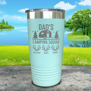 Dad's Camping Squad (CUSTOM) With Child's Name Engraved Tumblers Tumbler ZLAZER 20oz Tumbler Mint 