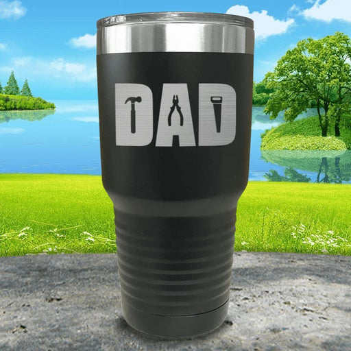 Dad Tools Engraved Tumbler Tumbler ZLAZER 30oz Tumbler Black 