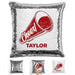 Cheerleader Personalized Magic Sequin Pillow Pillow GLAM Silver Maroon 