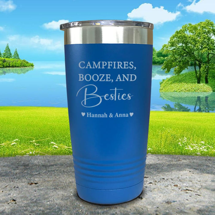 Campfires Booze and Besties Personalized Engraved Tumbler