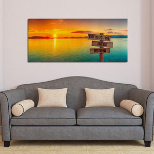 Personalized Sunset Lake Oversized Premium Canvas