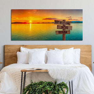 Personalized Sunset Lake Oversized Premium Canvas