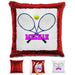 Tennis Personalized Magic Sequin Pillow Pillow GLAM Red Pink 