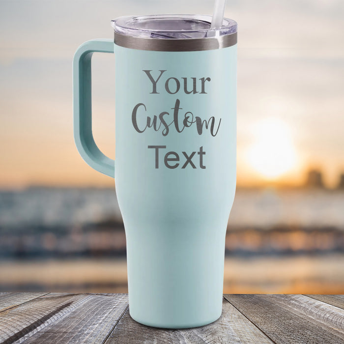 NEW 40oz Personalized Laser Engraved Tumbler with Names or Custom Text