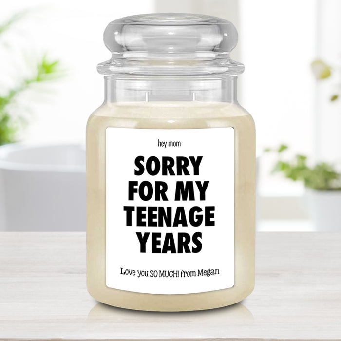 Sorry for My Teenage Years Funny Personalized Candle