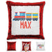 Train Personalized Magic Sequin Pillow Pillow GLAM Red 