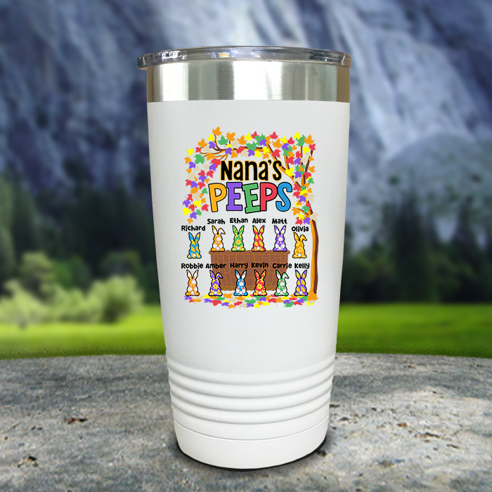 Grandparent Peeps Personalized With Kids Name Water Bottle Tumblers