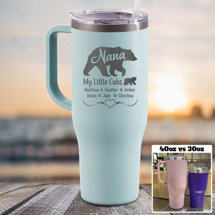 NEW 40oz Grandparents Bear (CUSTOM) Tumbler Personalized with Child's Name