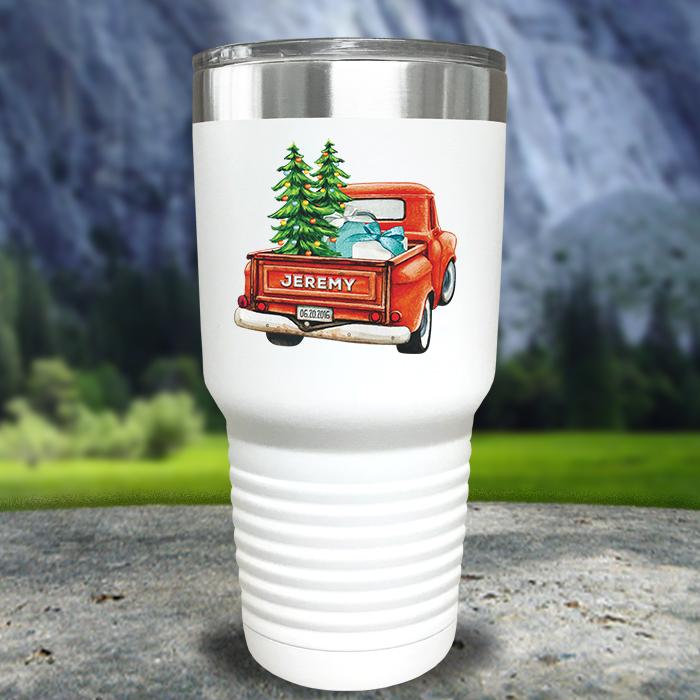 Christmas Truck Personalized Color Printed Tumblers