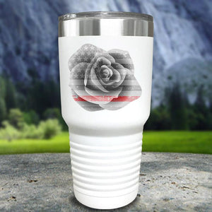 Thin Red Line Flower Color Printed Tumbler