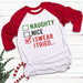 Naughty Nice I Tried Raglan T-Shirts CustomCat White/Red X-Small 