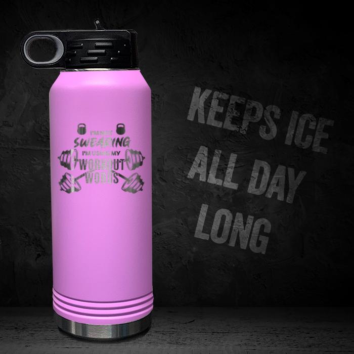 Workout Words - Personalized 32oz Sport Bottle