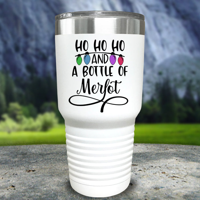 Ho Ho Ho And A Bottle Of Merlot Color Printed Tumblers