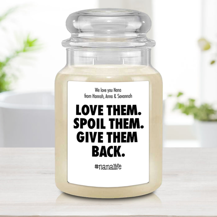 Custom Funny Grandparent Candle - Love and Spoil Them