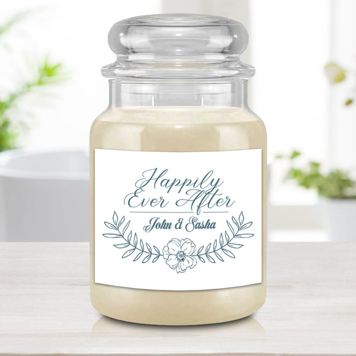 Happily Ever After Wedding Personalized Candle