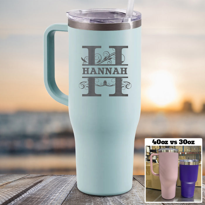 NEW 40oz Monogram Name Personalized Engraved Tumbler