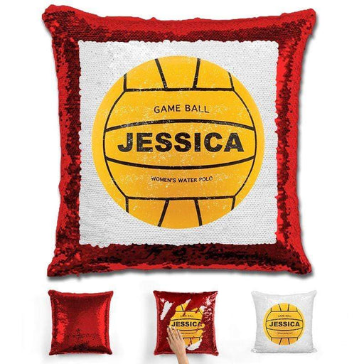 Water Polo Personalized Magic Sequin Pillow Pillow GLAM Red 