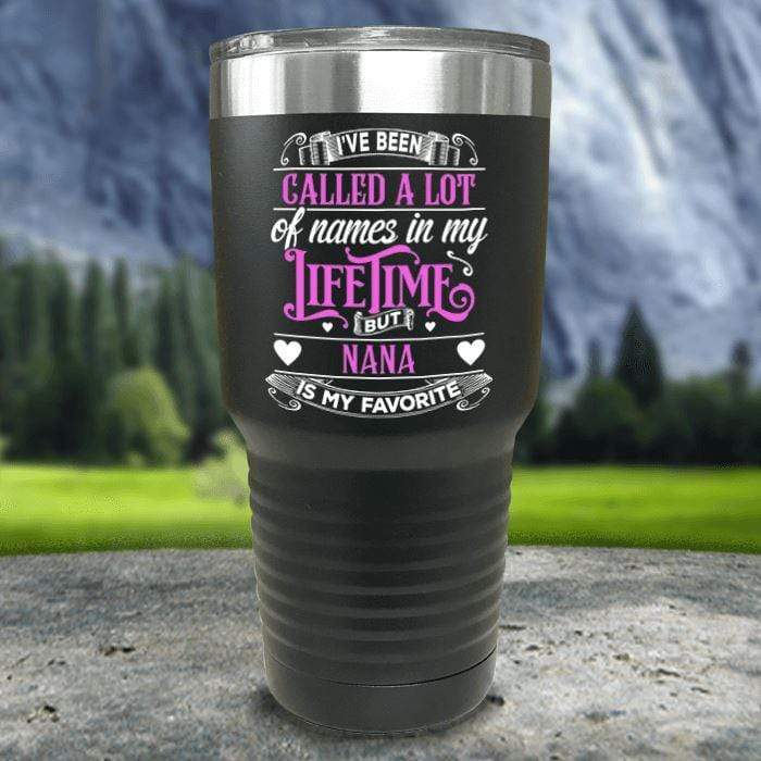 Personalized Grandparents Color Printed Tumblers Tumbler Nocturnal Coatings 30oz Tumbler Black 