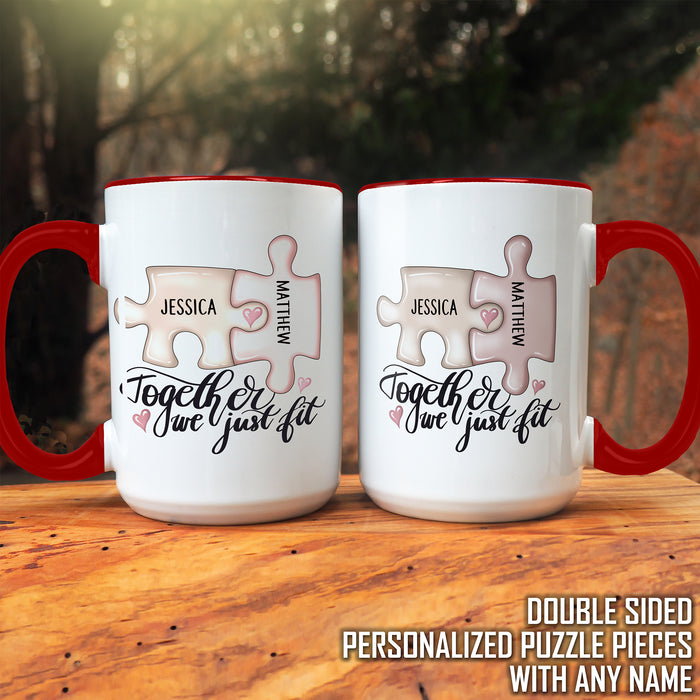 Together We Just Fit Personalized Accent Mug